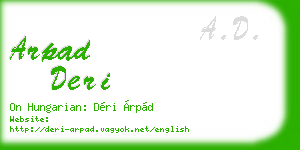 arpad deri business card