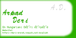arpad deri business card